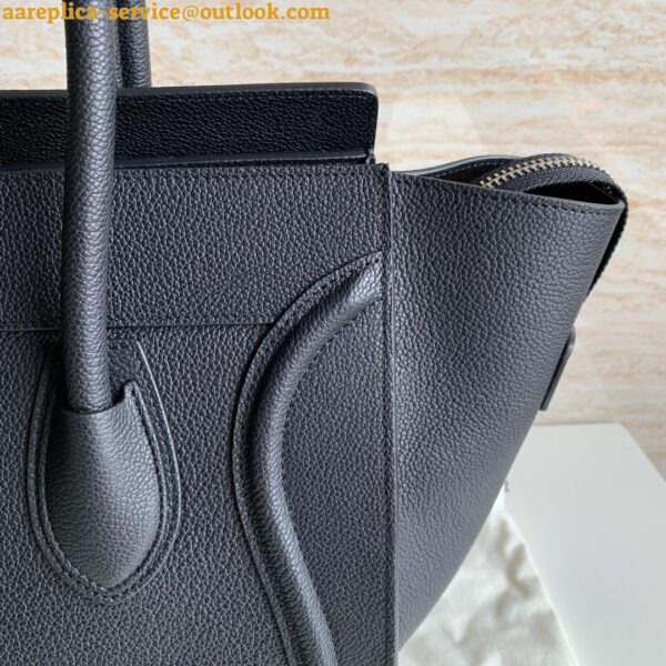 Replica Celine Mini Luggage Tote Bag In Black Drummed Calfskin 6