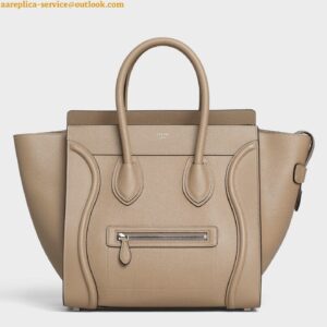 Replica Celine Mini Luggage Tote Bag In Dune Drummed Calfskin