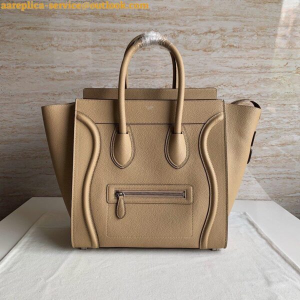 Replica Celine Mini Luggage Tote Bag In Dune Drummed Calfskin 5