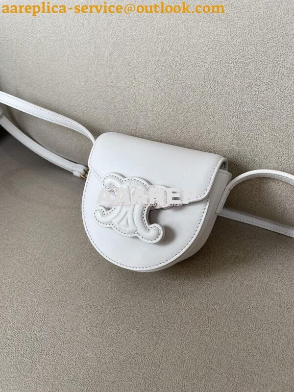 Replica Celine Mini Besace Cuir Triomphe In Smooth Calfskin 10J303 Whi 6