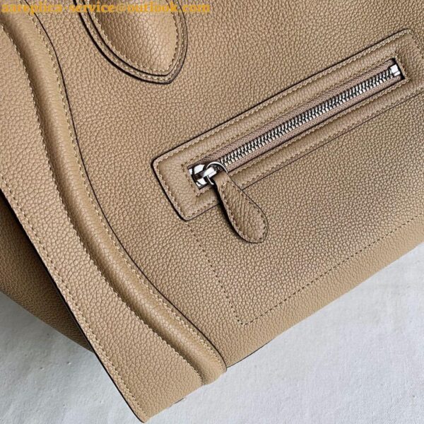 Replica Celine Mini Luggage Tote Bag In Dune Drummed Calfskin 6