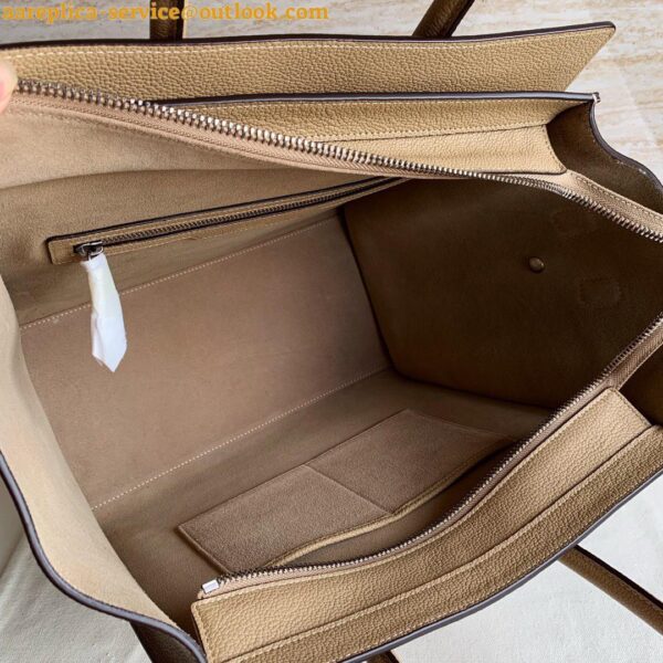 Replica Celine Mini Luggage Tote Bag In Dune Drummed Calfskin 11