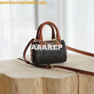 Replica Celine Mini Boston Bag In Triomphe Canvas 195112