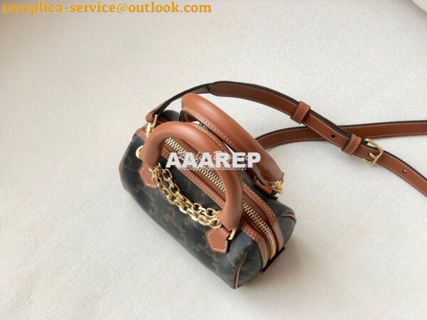 Replica Celine Mini Boston Bag In Triomphe Canvas 195112 6