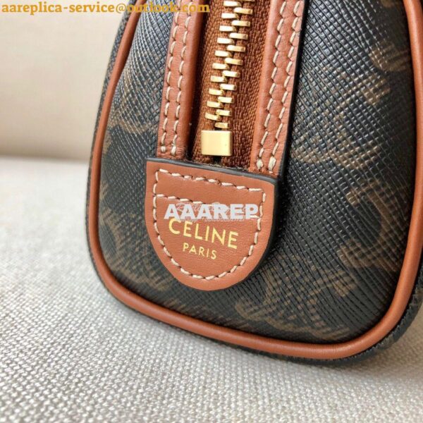 Replica Celine Mini Boston Bag In Triomphe Canvas 195112 10
