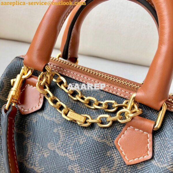 Replica Celine Mini Boston Bag In Triomphe Canvas 195112 11