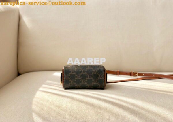 Replica Celine Mini Boston Bag In Triomphe Canvas 195112 13
