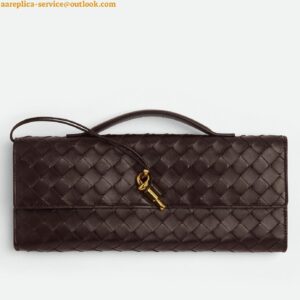 Replica Bottega Veneta Andiamo Clutch with Handle in Fondant Intrecciato Lambskin