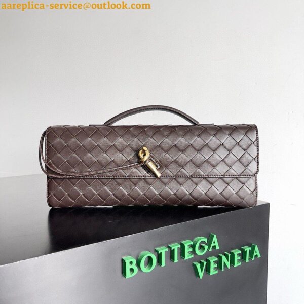 Replica Bottega Veneta Andiamo Clutch with Handle in Fondant Intrecciato Lambskin 5