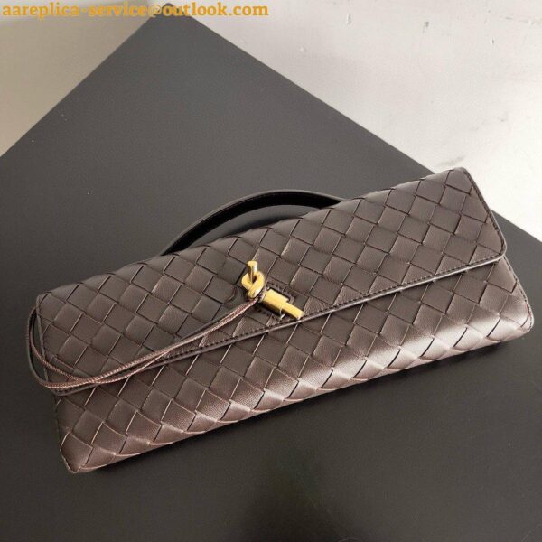 Replica Bottega Veneta Andiamo Clutch with Handle in Fondant Intrecciato Lambskin 10