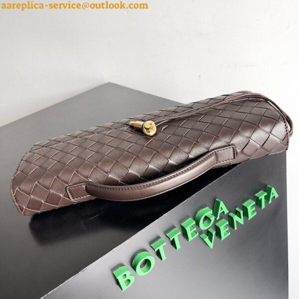 Replica Bottega Veneta Andiamo Clutch with Handle in Fondant Intrecciato Lambskin 11