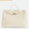 Replica Bottega Veneta Andiamo Clutch with Handle in Gold Metallic Leather