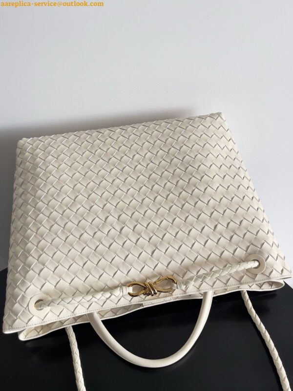 Replica Bottega Veneta Andiamo Large Bag in White Intrecciato Lambskin 5