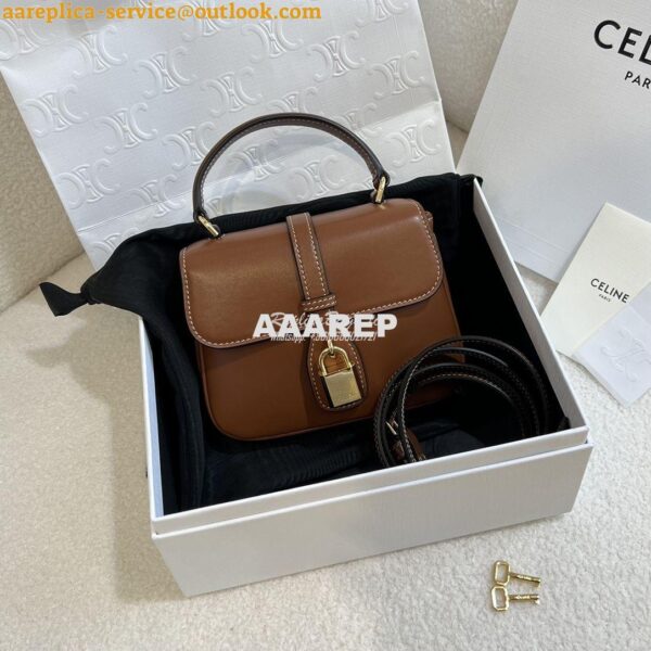 Replica Celine Mini Tabou In Smooth Calfskin 10L343 Tan 4