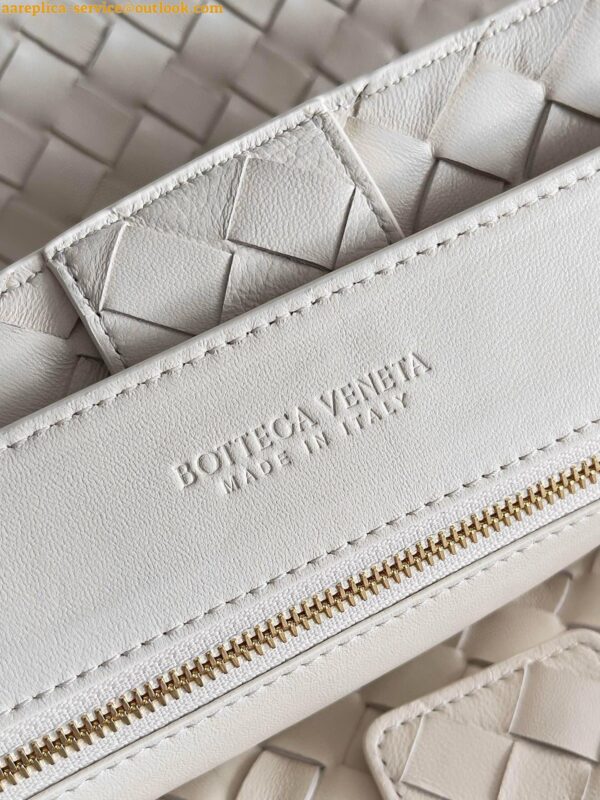 Replica Bottega Veneta Andiamo Large Bag in White Intrecciato Lambskin 9