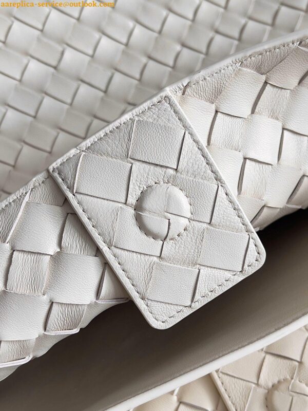 Replica Bottega Veneta Andiamo Large Bag in White Intrecciato Lambskin 10