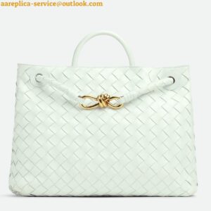 Replica Bottega Veneta Andiamo Medium Bag In Glacier Intrecciato Lambskin