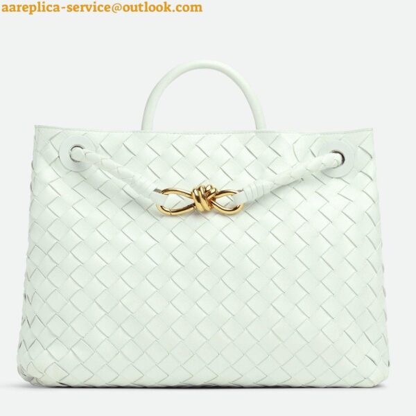 Replica Bottega Veneta Andiamo Medium Bag In Glacier Intrecciato Lambskin 3