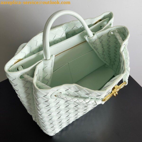 Replica Bottega Veneta Andiamo Medium Bag In Glacier Intrecciato Lambskin 9