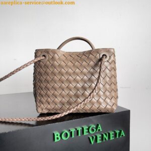 Replica Bottega Veneta Andiamo Small Bag in Praline Intrecciato Lambskin