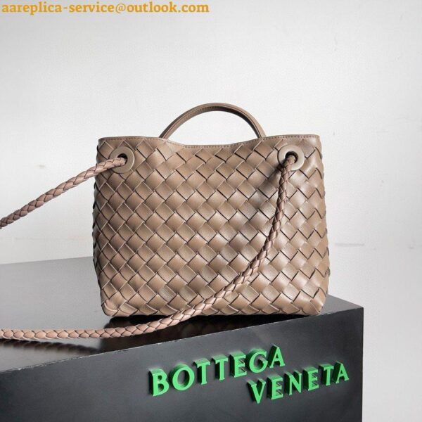 Replica Bottega Veneta Andiamo Small Bag in Praline Intrecciato Lambskin 3