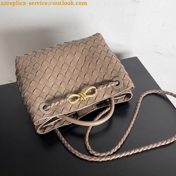 Replica Bottega Veneta Andiamo Small Bag in Praline Intrecciato Lambskin 9