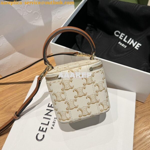 Replica Celine Mini Vanity Case In Triomphe Canvas And Calfskin 10J762 5