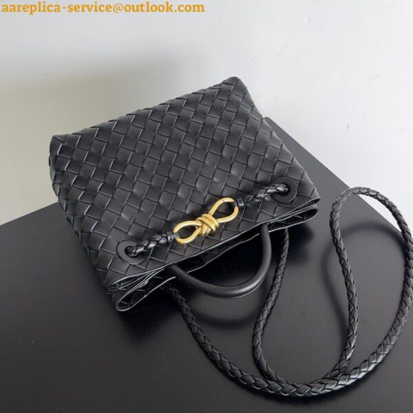 Replica Bottega Veneta Andiamo Small East/West Bag In Black Intrecciato Lambskin 6