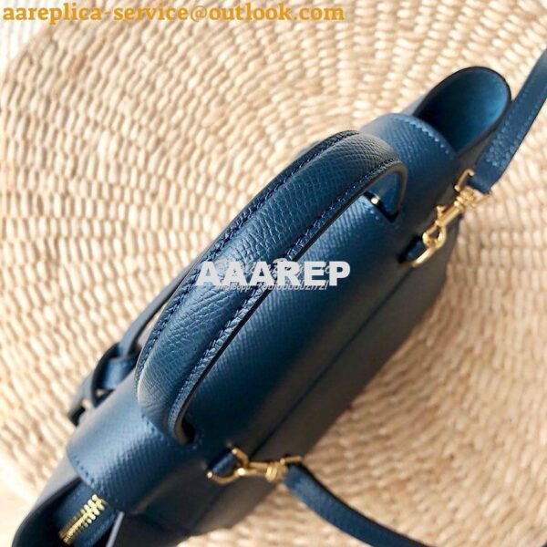 Replica Celine Nano Belt Bag Abyss Blue Grained Calfskin 185003 7