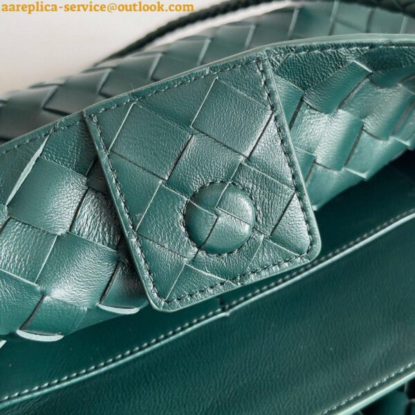 Replica Bottega Veneta Andiamo Small East/West Bag in Green Intrecciato Lambskin 4