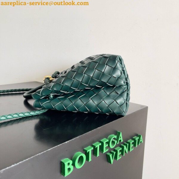 Replica Bottega Veneta Andiamo Small East/West Bag in Green Intrecciato Lambskin 11