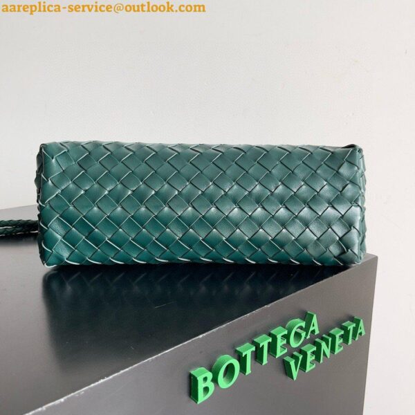 Replica Bottega Veneta Andiamo Small East/West Bag in Green Intrecciato Lambskin 12