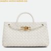 Replica Bottega Veneta Andiamo Small East/West Bag In Fondant Intrecciato Lambskin