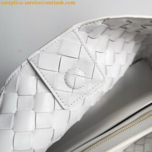 Replica Bottega Veneta Andiamo Small East/West Bag in White Intrecciato Lambskin 2