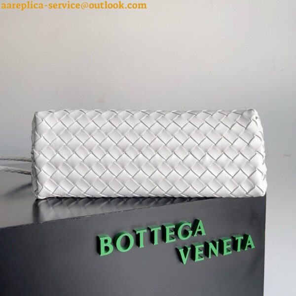 Replica Bottega Veneta Andiamo Small East/West Bag in White Intrecciato Lambskin 9