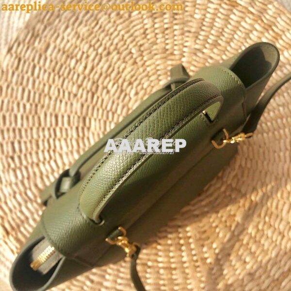 Replica Celine Nano Belt Bag Army Green Grained Calfskin 185003 6