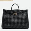 Replica Bottega Veneta Andiamo Small East/West Bag in White Intrecciato Lambskin