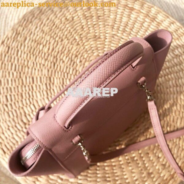 Replica Celine Nano Belt Bag Barbie Pink Grained Calfskin 185003 4