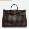 Replica Bottega Veneta Large Andiamo bag In Black Intrecciato Lambskin