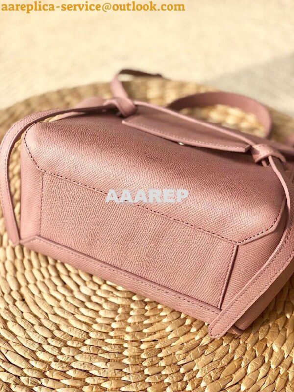 Replica Celine Nano Belt Bag Barbie Pink Grained Calfskin 185003 11