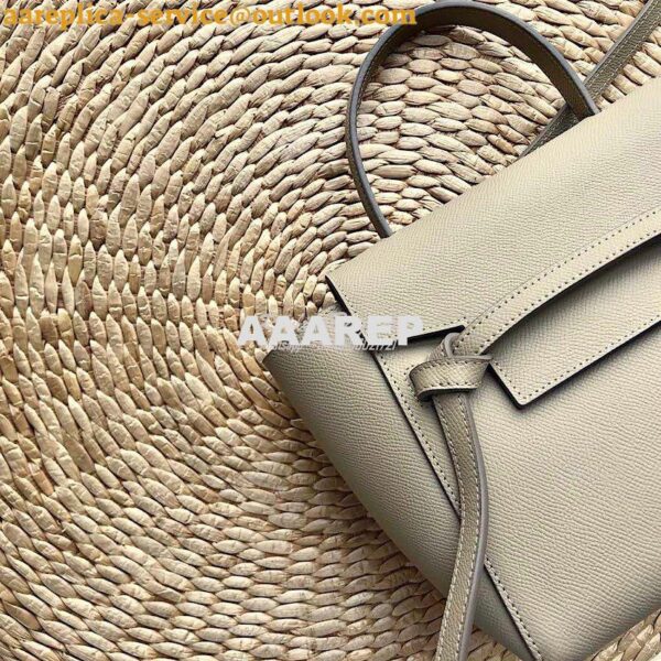 Replica Celine Nano Belt Bag Beige Grained Calfskin 185003 5