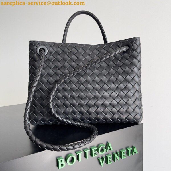 Replica Bottega Veneta Medium Andiamo Bag In Black Intrecciato Lambskin 5