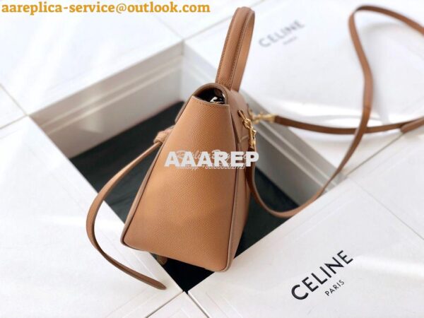 Replica Celine Nano Belt Bag Brown Grained Calfskin 185003 4