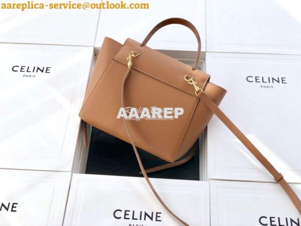 Replica Celine Nano Belt Bag Brown Grained Calfskin 185003 5