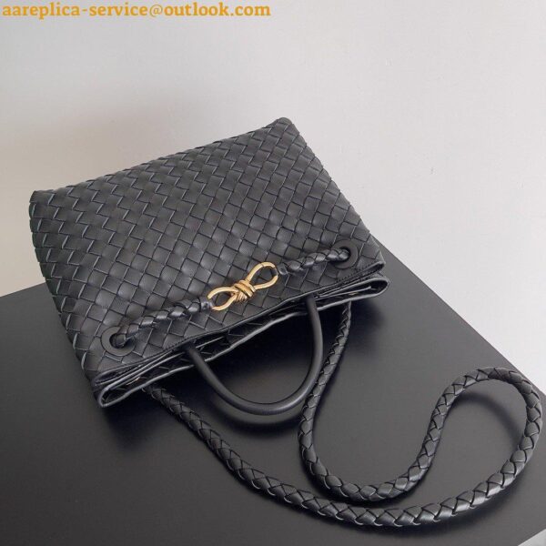 Replica Bottega Veneta Medium Andiamo Bag In Black Intrecciato Lambskin 7