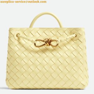 Replica Bottega Veneta Medium Andiamo Bag In Ice Cream Intrecciato Lambskin