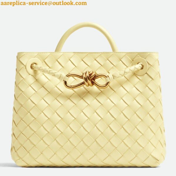 Replica Bottega Veneta Medium Andiamo Bag In Ice Cream Intrecciato Lambskin 3