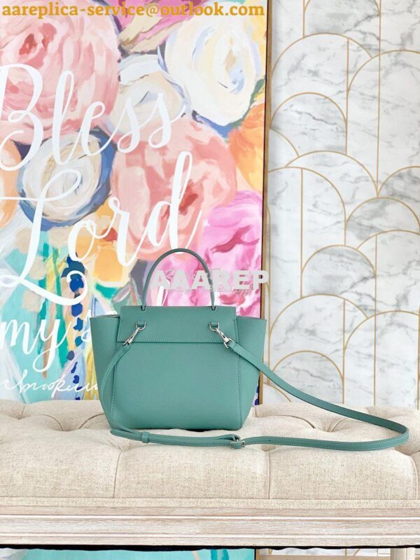 Replica Celine Nano Belt Bag Celadon Grained Calfskin 185003 11