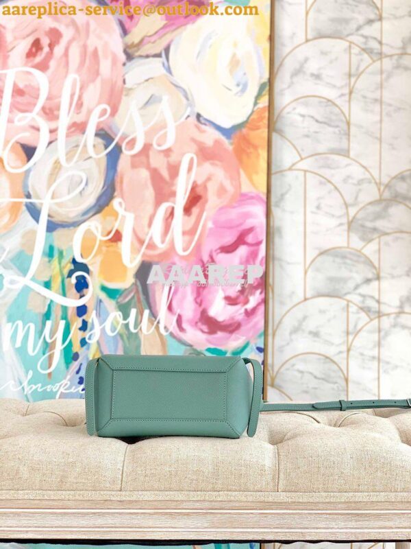 Replica Celine Nano Belt Bag Celadon Grained Calfskin 185003 12