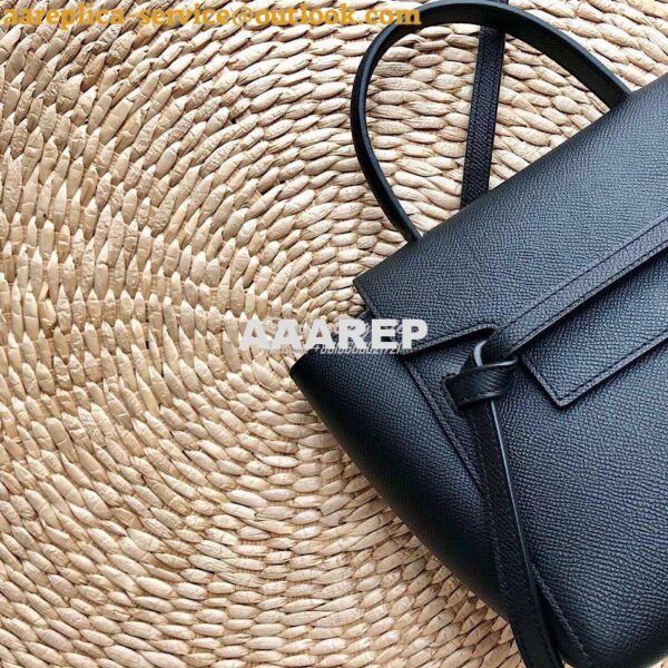 Replica Celine Nano Belt Bag In black Grained Calfskin 185003 7